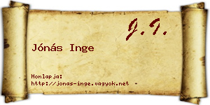 Jónás Inge névjegykártya